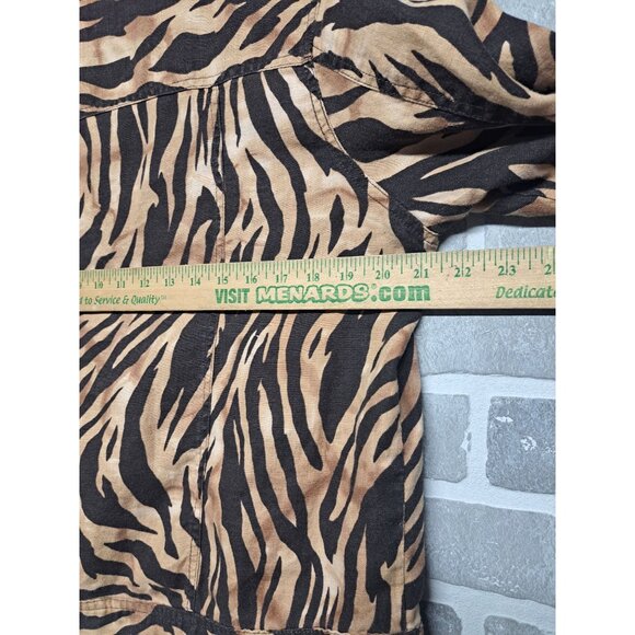 Carole Little‎  Vintage Y2K Women's Zebra Print Linen Button Jacket 1X - Picture 9 of 9